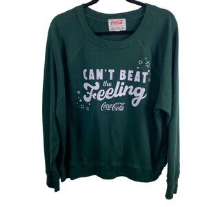Wildfox x Coca Cola Can't Beat The Feeling Forest Green Pullover Sweatshirt SZ L